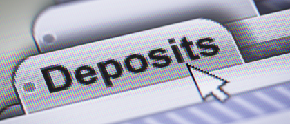 Deposit window at bank